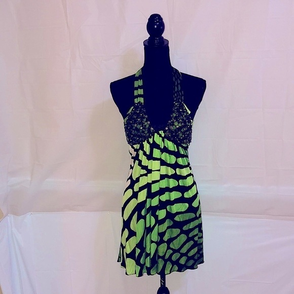 SKY Halter Top Dress 100% Silk Size Medium - Picture 3 of 10